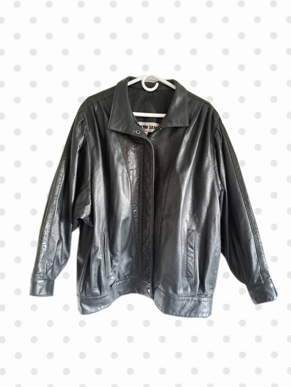 Black Oversized Leather Jacket
